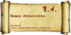Nemes Antonietta névjegykártya